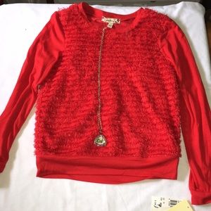 Girl Red Long Sleeve Shirt